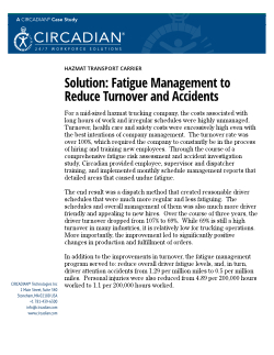 Case Study: Fatigue Management to Reduce Turnover and Accidents