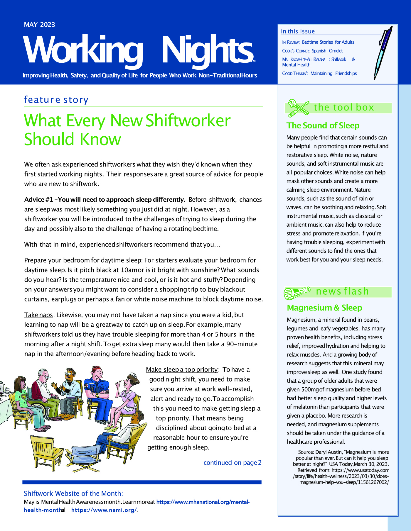 Sample: Working Nights Newsletter